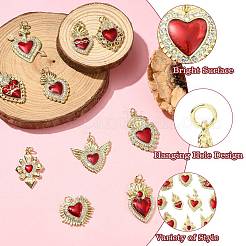 10 шт. 10 стиля подвески из латуни класса ААА с кубическим цирконием&nbsp;KK-CJ0003-07