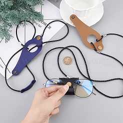 3шт. 3-цветный ремешок для очков из искусственной кожи с зажимом-держателем AJEW-CA0002-72