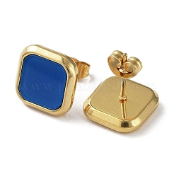 6 пара двухцветных квадратных акриловых сережек-гвоздиков&nbsp;EJEW-A024-03B