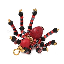 Подвески из окрашенной синтетической бирюзы и стеклянных бусин на тему Хэллоуина&nbsp;PALLOY-MZ00774-02