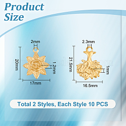20 шт. 2 стиля ионного покрытия (IP) подвески из нержавеющей стали 304&nbsp;STAS-UN0049-71