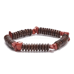 Эластичный браслет из натуральных драгоценных камней и кокосового бисера для женщин BJEW-JB08407