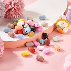 42шт 21 цвета овальные силиконовые фокусные бусины SIL-TA0001-69