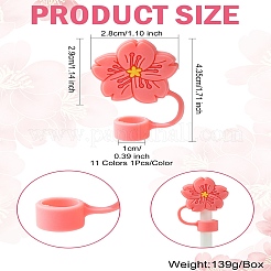 11шт 11-цветный силиконовый колпачок для соломинки&nbsp;SIL-CJ0002-80