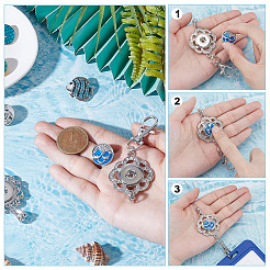 8 шт. 8 стиля кнопок из сплава со стразами FIND-NB0006-36