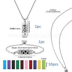 Ожерелья и браслеты-слайдеры из нержавеющей стали с полой колонной в виде флакона духов&nbsp;SJEW-FH0001-05