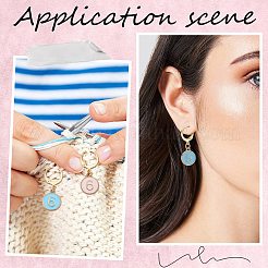 Плоские круглые с эмалевыми подвесными маркерами с номерами HJEW-SC00010