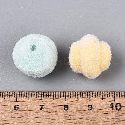 Флокированные непрозрачные акриловые бусины-закрутки&nbsp;OACR-T030-14M-B