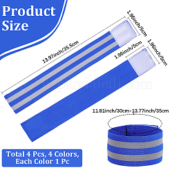 4шт 4-х цветные полиэстеровые светоотражающие браслеты&nbsp;AJEW-CN0005-22