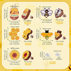 Деревянные серьги-гвоздики на тему пчелы&nbsp;WOOD-TA0002-64