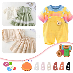 360шт. набор мини-пуговиц из смолы с 6 отверстиями двух цветов BUTT-NB0001-64