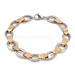 201 браслет из нержавеющей стали с овальной цепочкой для женщин BJEW-B143-16GP