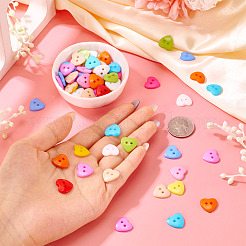 150шт акриловые пуговицы в форме сердца&nbsp;BUTT-TA0001-38