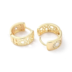 Латунные микро проложить серьги обруча кубического циркония&nbsp;EJEW-P259-01G