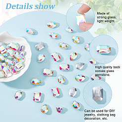 64 шт. 4 стильных стеклянных кабошона со стразами&nbsp;RGLA-FG0001-11A