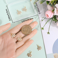 6шт латунные микропаве прозрачные кубические циркониевые подвески ZIRC-BBC0002-18