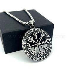 Винтажный кулон в виде полого компаса Viking из нержавеющей стали 304 для мужчин и женщин.&nbsp;RB1403