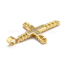 Латунные микропаве прозрачные подвески с фианитом ZIRC-J025-36G