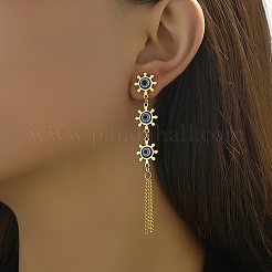 Преувеличенные серьги-гвоздики с кисточками из нержавеющей стали 201 от сглаза JC1062