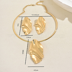 Комплекты из колье и серег-гвоздиков с подвеской в виде железного листа для женщин HA2719