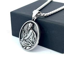 Греческая мифология кулон из нержавеющей стали Иисус винтажные хип-хоп ожерелья для мужчин YZ4938