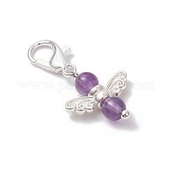 10 шт. 10 стиля подвеска в виде ангела из натуральных и синтетических смешанных драгоценных камней&nbsp;HJEW-JM03143-01