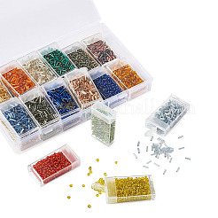 Серебряный вырез стеклянный стеклянный бусины SEED-TA0001-02