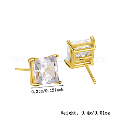 Элегантные квадратные серьги-гвоздики s925 с прозрачным кубическим цирконием&nbsp;XG6248