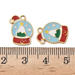 Рождественские эмалевые подвески из нержавеющей стали 304&nbsp;STAS-Z093-08M-G