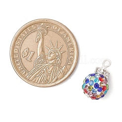 Стеклянные стразы глина паве круглые бусины подвески PALLOY-TA00282