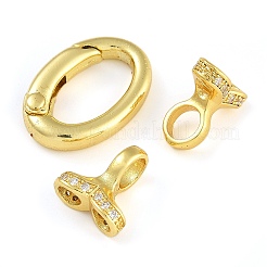 Реечное покрытие латунь микро паве прозрачный кубический цирконий складные застежки KK-A234-003G-01