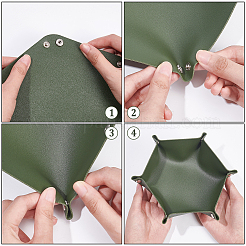 4 шт. двухцветный лоток для хранения из искусственной кожи с кнопкой AJEW-WR0001-79