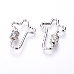 Латунь микропаве кубический цирконий винт карабин подвески с замком&nbsp;ZIRC-I031-07P