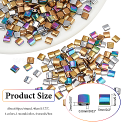 4 нити 4 цветов гальванизированные синтетические немагнитные гематитовые бусины нити G-NB0004-35