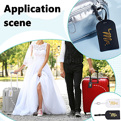 4 шт. 2-х цветная бирка для багажа из искусственной кожи AJEW-GA0008-53