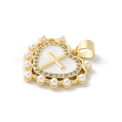 Латунные микропаве прозрачные подвески с фианитом KK-P294-16G