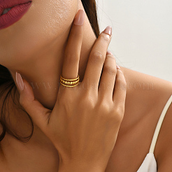 Модное открытое кольцо-манжета из нержавеющей стали 201 для женщин CU6656