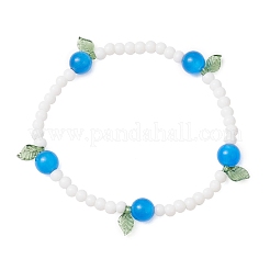 4шт 4 цвета лист прозрачный акриловый браслеты с подвесками для женщин BJEW-TA00579