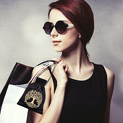 2шт 2-х цветные бархатные упаковочные мешочки с узором «дерево жизни»&nbsp;TP-CN0001-17