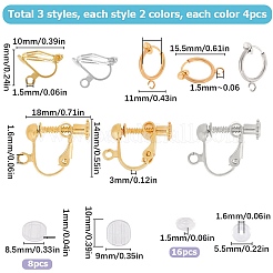 24 шт. 6-х стилевые латунные клипсы-серьги DIY-SC0021-29