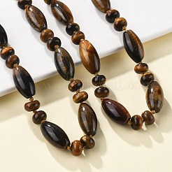 Натуральный тигровый глаз бисерные ожерелья NJEW-S388-13
