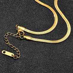 3 мм плоские цепочки-змейки из нержавеющей стали для мужчин и женщин&nbsp;NJEW-G160-03G