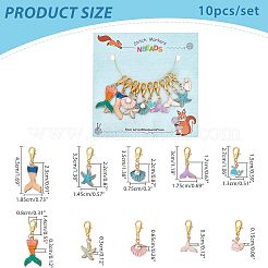 10 шт. 10 стильных эмалевых подвески с морской тематикой&nbsp;HJEW-NB0001-44