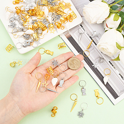 120 шт. 12 стиля дреды из сплава и железа украшения для волос кольца&nbsp;OHAR-SC0001-18A