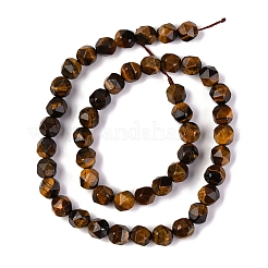 Граненые натуральные тигровые глазки&nbsp;G-K066-01-8mm