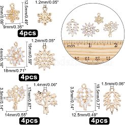 16 шт. 4 стильных подвески на стойке с покрытием из латуни с микропаве из прозрачного кубического циркония&nbsp;ZIRC-NB0001-85