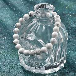 Натуральный Howlite бисерные браслеты простирания&nbsp;BJEW-Q692-42-8mm