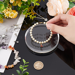 Плоская круглая прозрачная акриловая подставка для дисплея DJEW-WH0034-50D