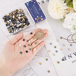 500 шт. 5 вида непрозрачных/гальванизированных стеклянных бусин с 2 отверстиями SEED-SC0001-11