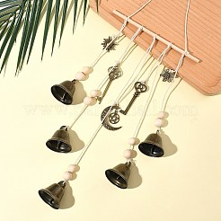 Железный колокольчик и сплав ключей/солнца/луны подвесные украшения&nbsp;HJEW-JM03431